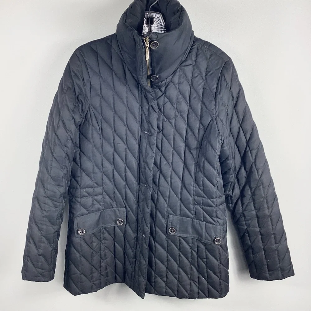 Eddie‎ Bauer Women’s Premium Goose Down Quilted Barn Jacket Black Size Small